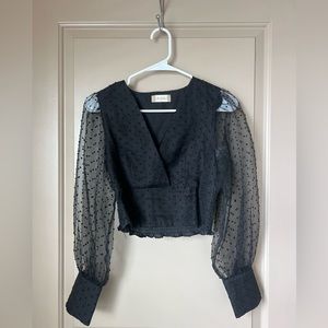 Altar’d State Shimmer Black Long Sleeve Size Small - Like New